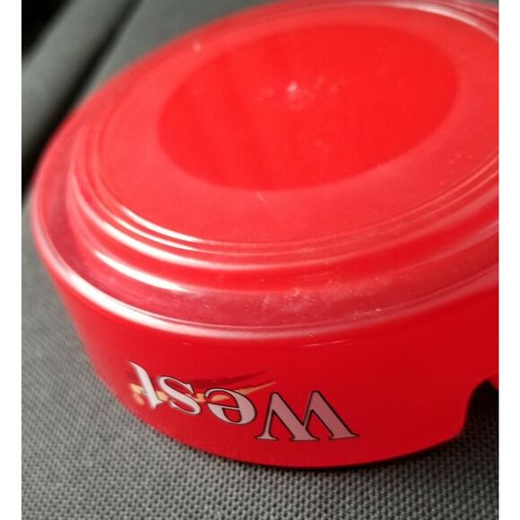 Vintage Red Glass West Cigarettes Ashtray 4" diameter Rare Find ARC France - Picture 6 of 7
